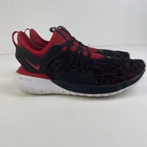 Nike Flex Contact 3 Shoes Mens 7.5 Black Red Bungee Slip On Trainers AQ7484-002